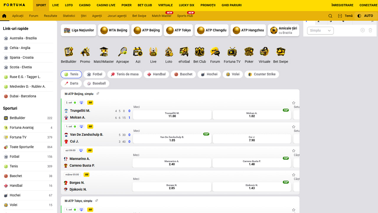 Pagina de pariuri sportive Fortuna